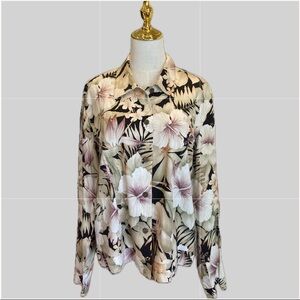 Kaua’iana Hawaii  Floral Print Jacket M